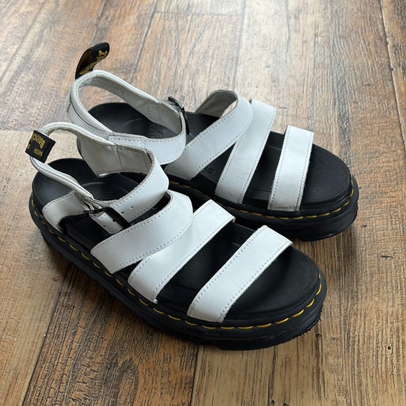 Dr. Martens Shoes - Dr Martens Blaire Quad White Hydro Leather Sandals Womans Size 9